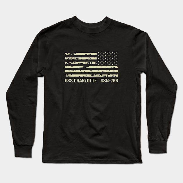 USS Charlotte Long Sleeve T-Shirt by Jared S Davies